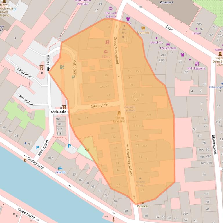 Kaart van postcodegebied 1811ET.