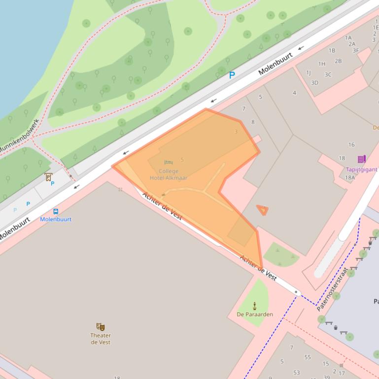 Kaart van postcodegebied 1811JZ.