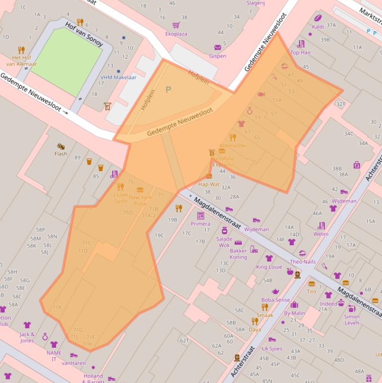 Kaart van postcodegebied 1811KP.