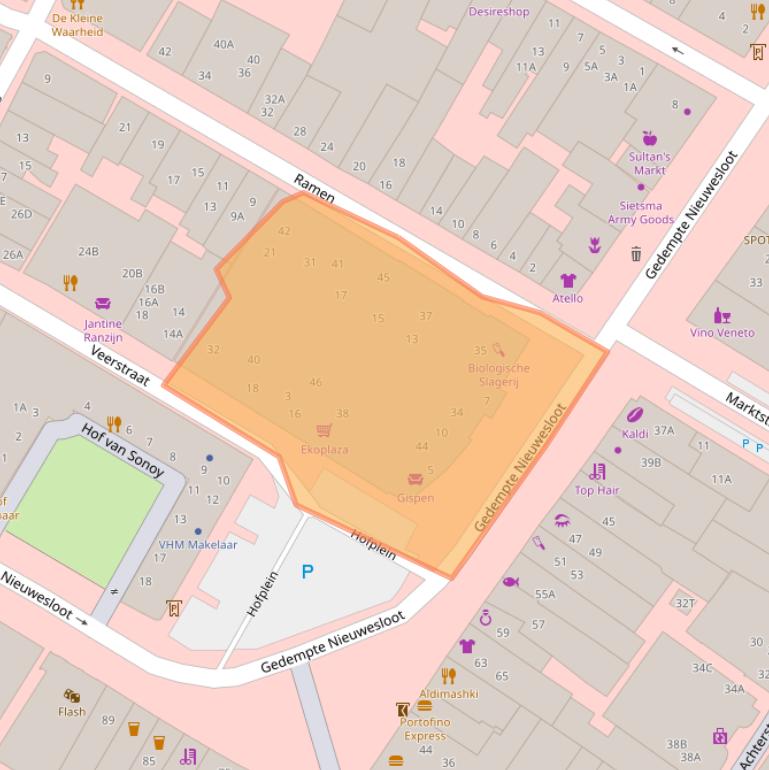 Kaart van postcodegebied 1811LE.