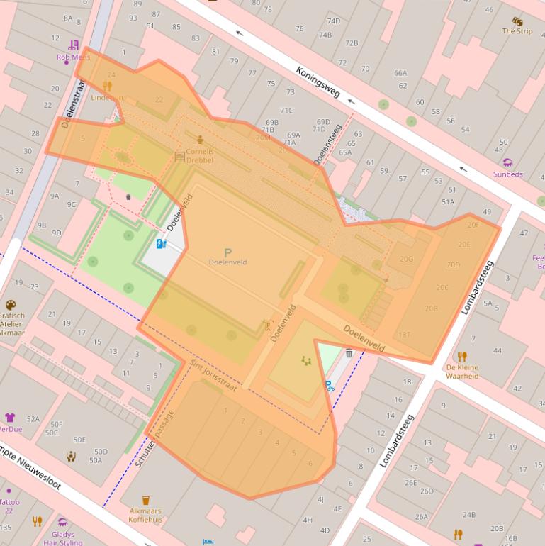 Kaart van postcodegebied 1811LZ.