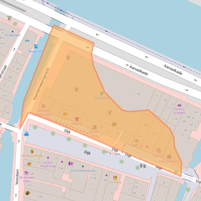Kaart van postcodegebied 1811MC.