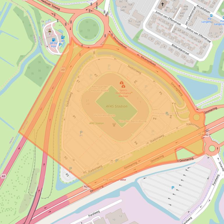 Kaart van postcodegebied 1812AZ.