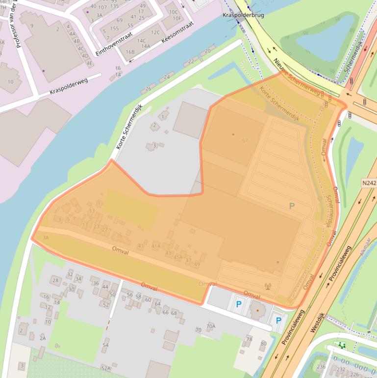 Kaart van postcodegebied 1812NA.