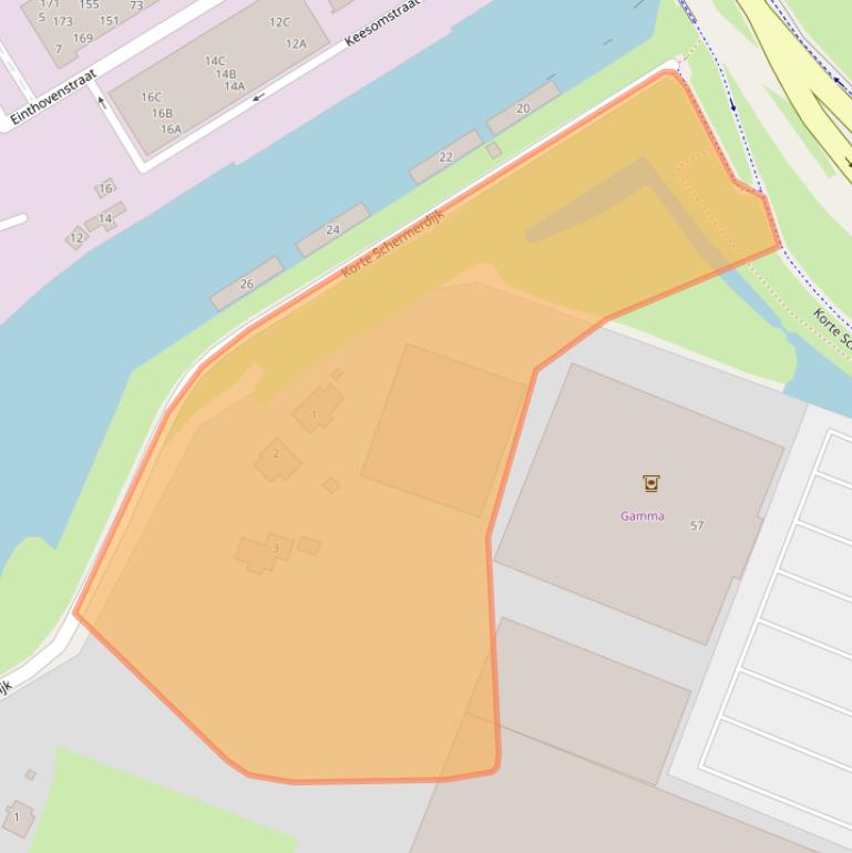 Kaart van postcodegebied 1812ND.