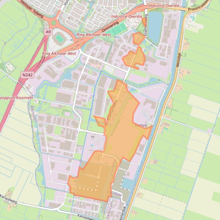 Kaart van postcodegebied 1812RC.