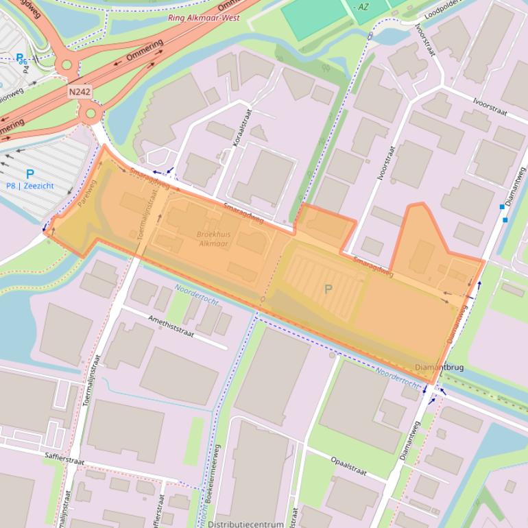 Kaart van postcodegebied 1812RJ.