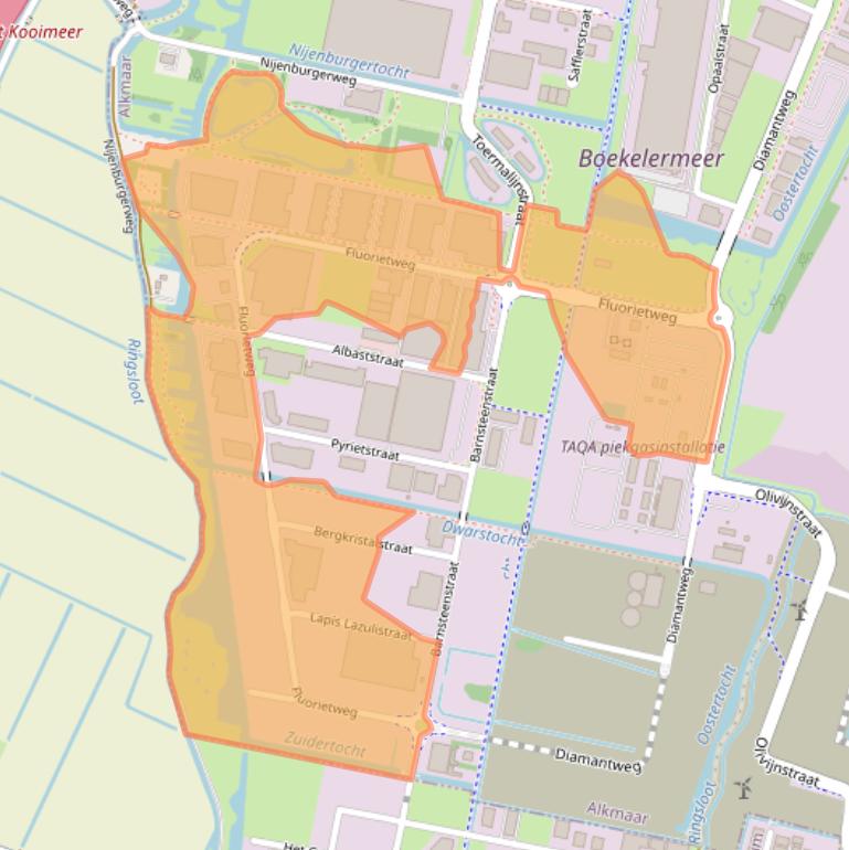Kaart van postcodegebied 1812RR.