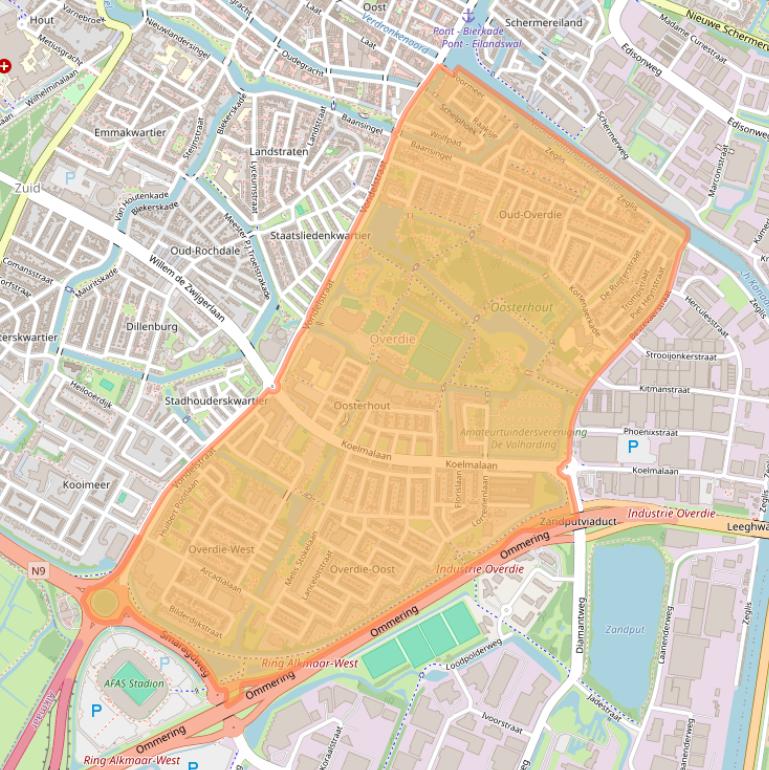 Kaart van postcodegebied 1813.