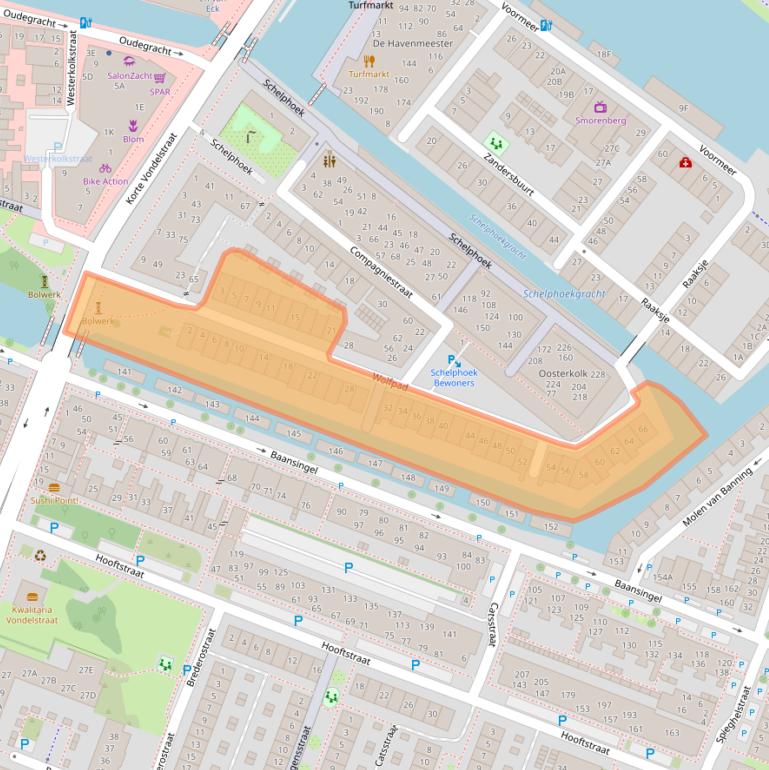 Kaart van postcodegebied 1813AD.