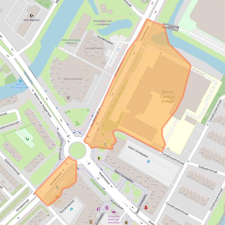 Kaart van postcodegebied 1813BA.