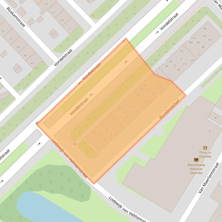 Kaart van postcodegebied 1813BB.