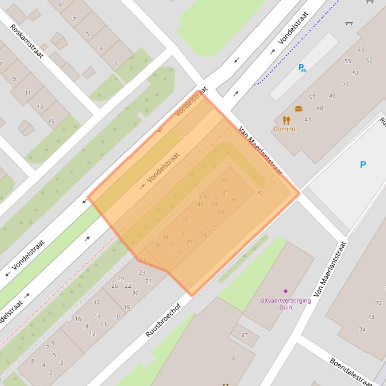 Kaart van postcodegebied 1813BC.