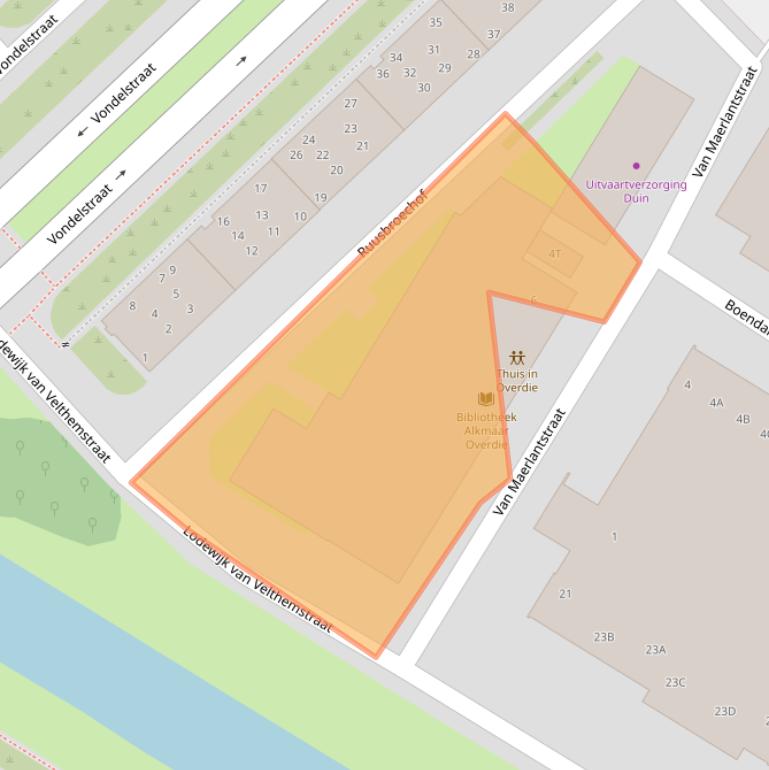 Kaart van postcodegebied 1813BG.