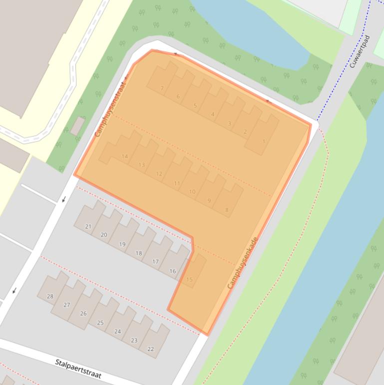 Kaart van postcodegebied 1813CD.