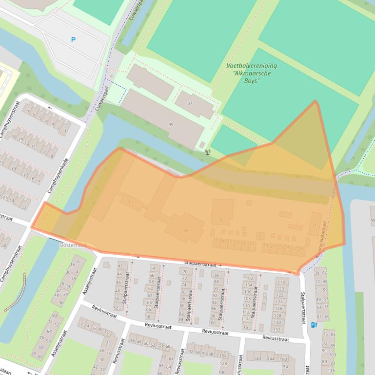 Kaart van postcodegebied 1813CG.
