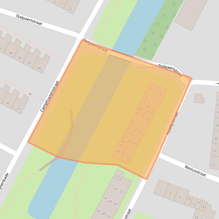 Kaart van postcodegebied 1813CR.