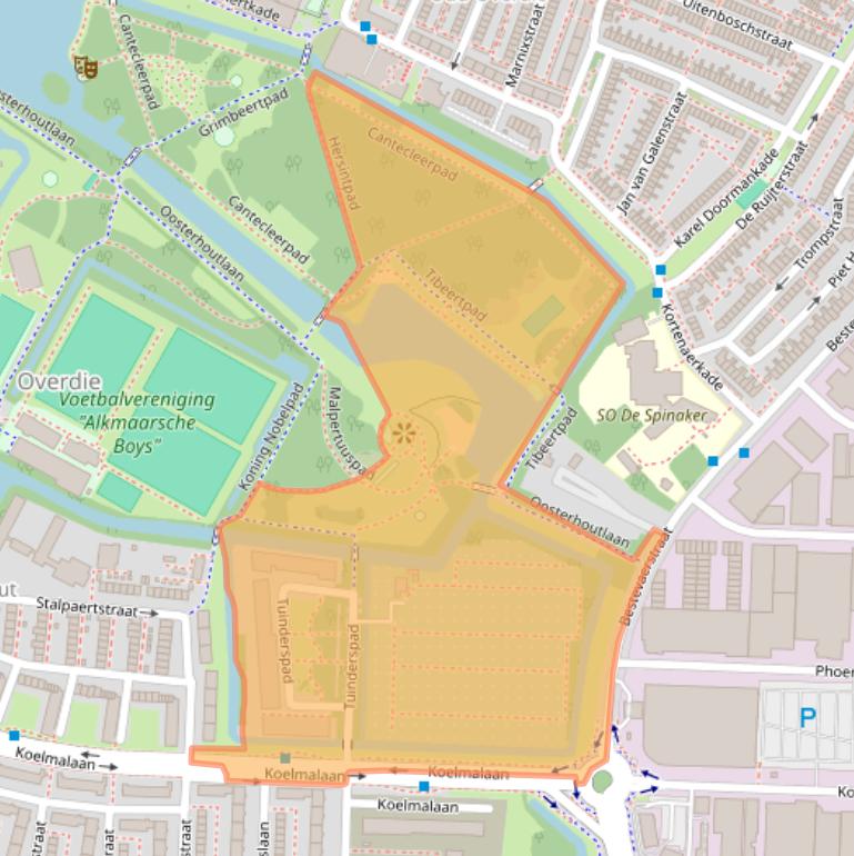 Kaart van postcodegebied 1813CX.