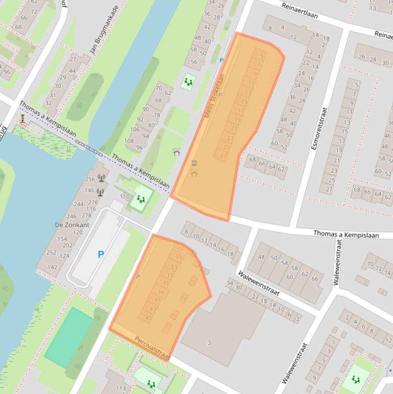 Kaart van postcodegebied 1813DA.