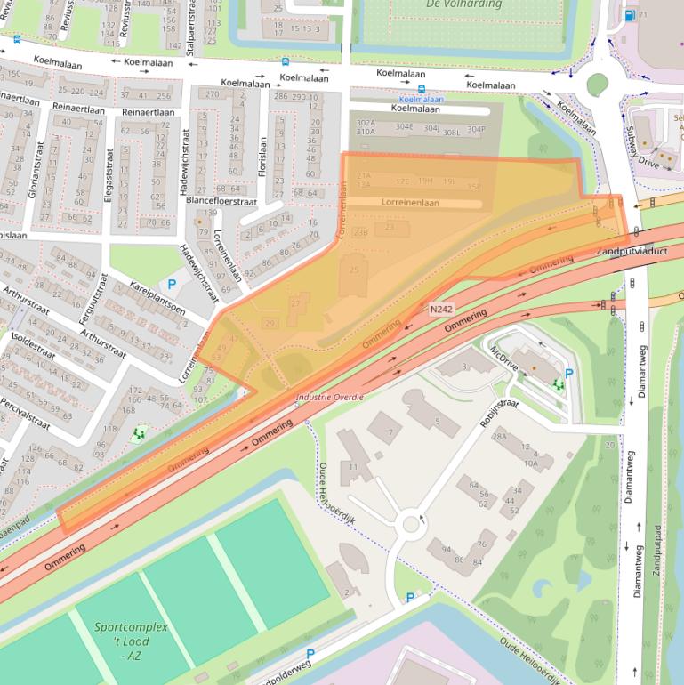 Kaart van postcodegebied 1813JV.