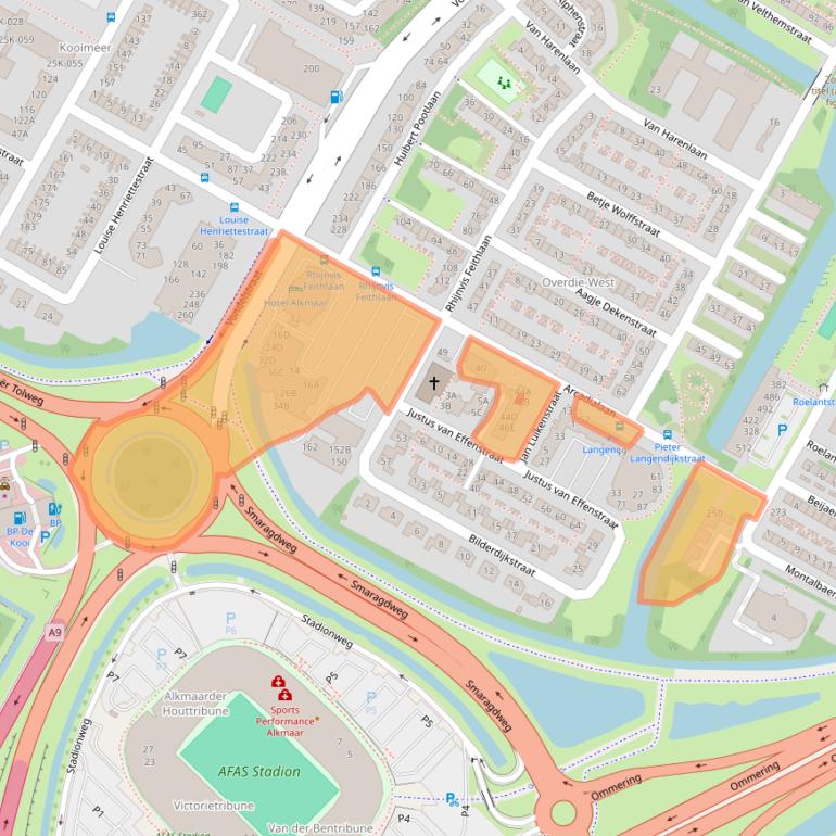 Kaart van postcodegebied 1813KN.