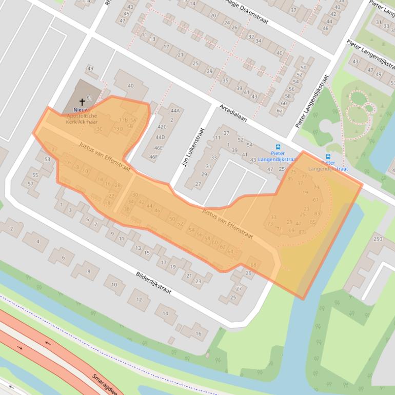 Kaart van postcodegebied 1813KW.