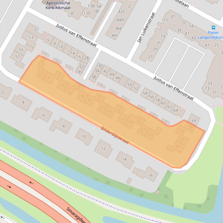 Kaart van postcodegebied 1813KX.