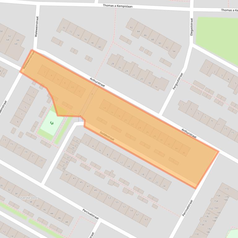 Kaart van postcodegebied 1813LN.