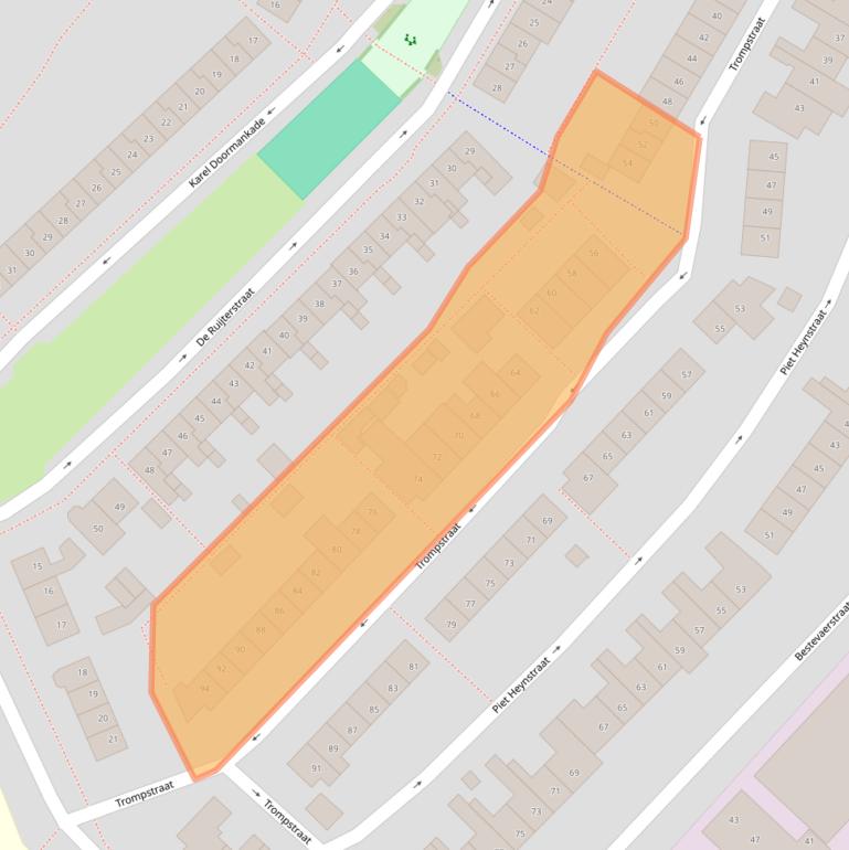 Kaart van postcodegebied 1813SP.