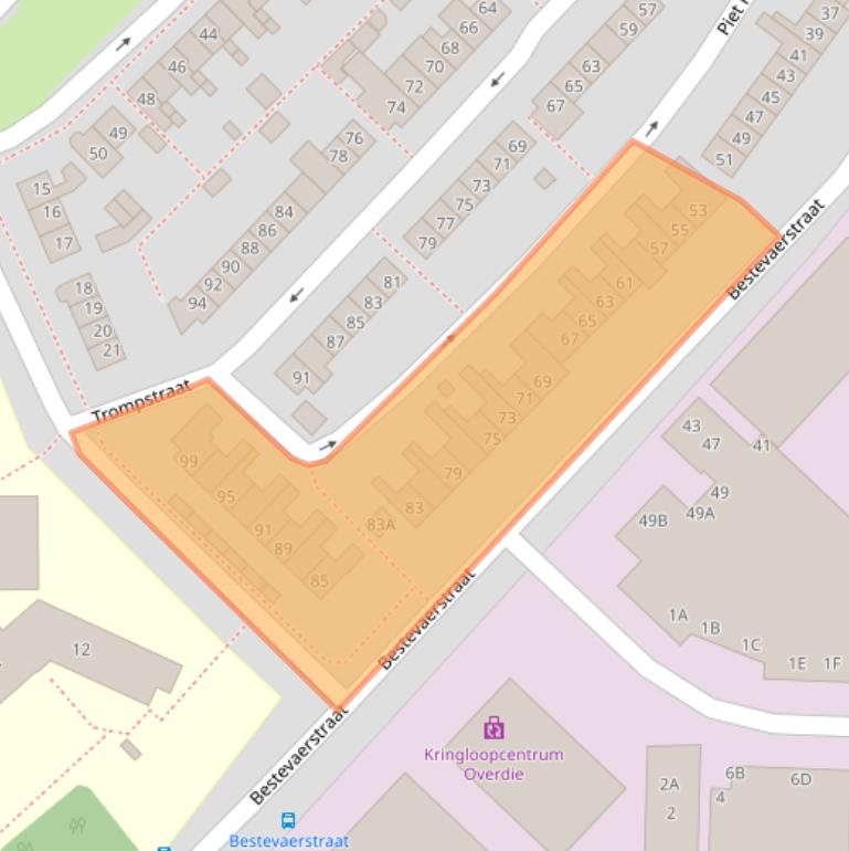 Kaart van postcodegebied 1813ST.