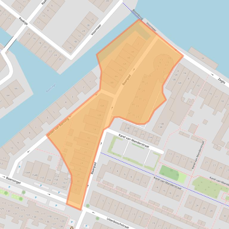 Kaart van postcodegebied 1813TA.