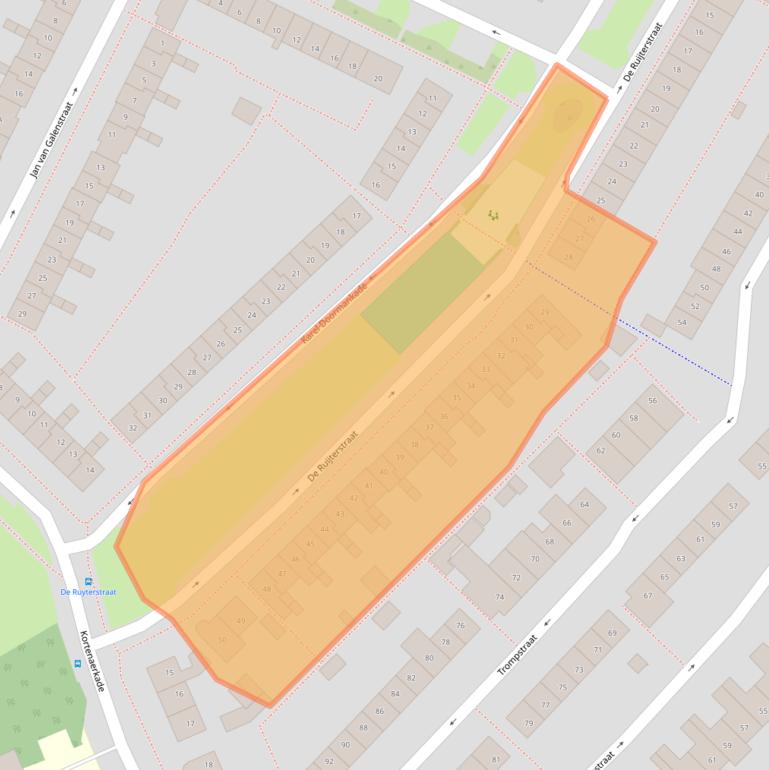 Kaart van postcodegebied 1813TV.