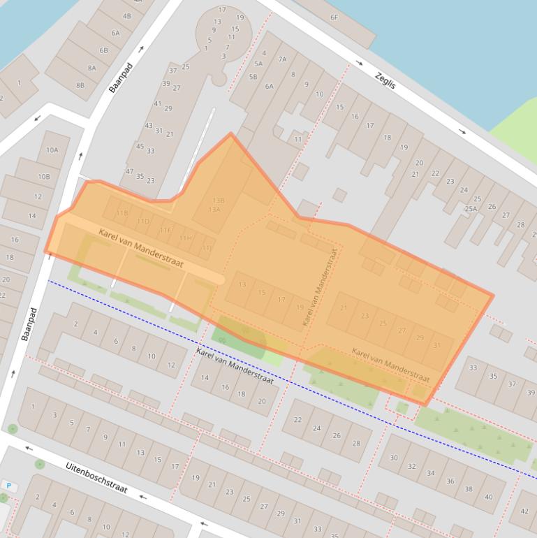 Kaart van postcodegebied 1813TW.