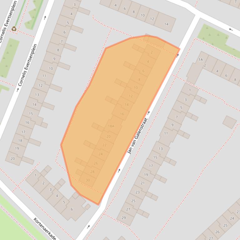 Kaart van postcodegebied 1813VE.
