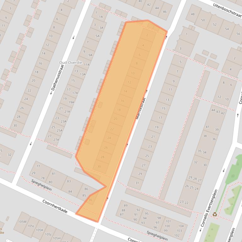 Kaart van postcodegebied 1813VL.