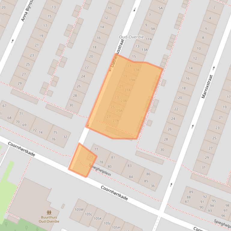 Kaart van postcodegebied 1813VN.