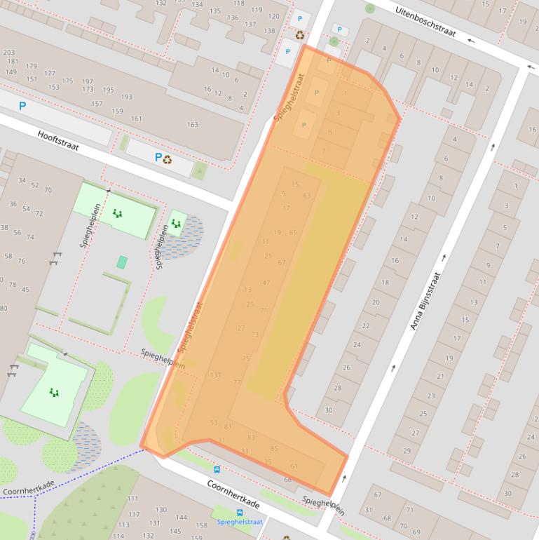 Kaart van postcodegebied 1813XA.