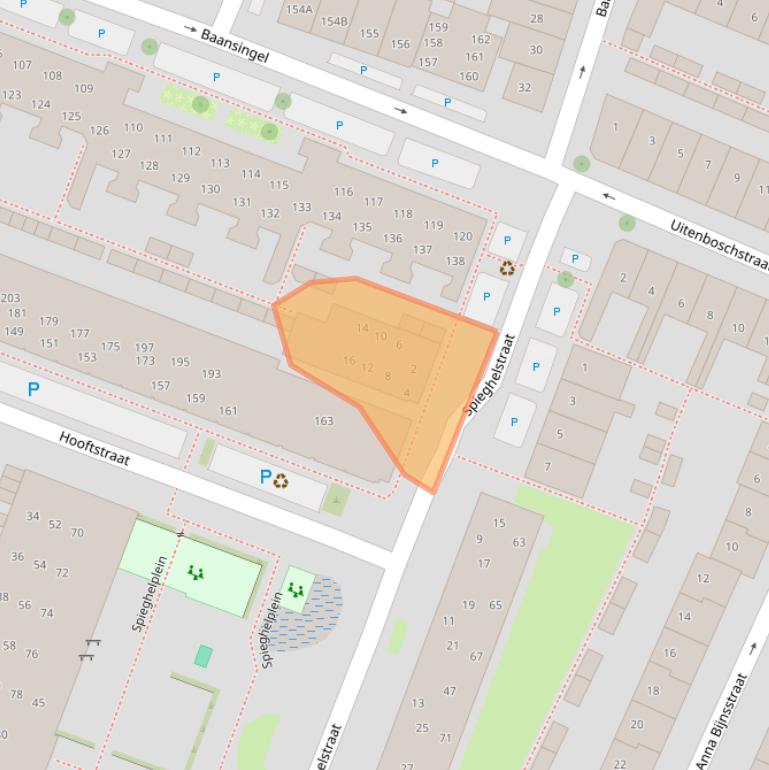 Kaart van postcodegebied 1813XC.