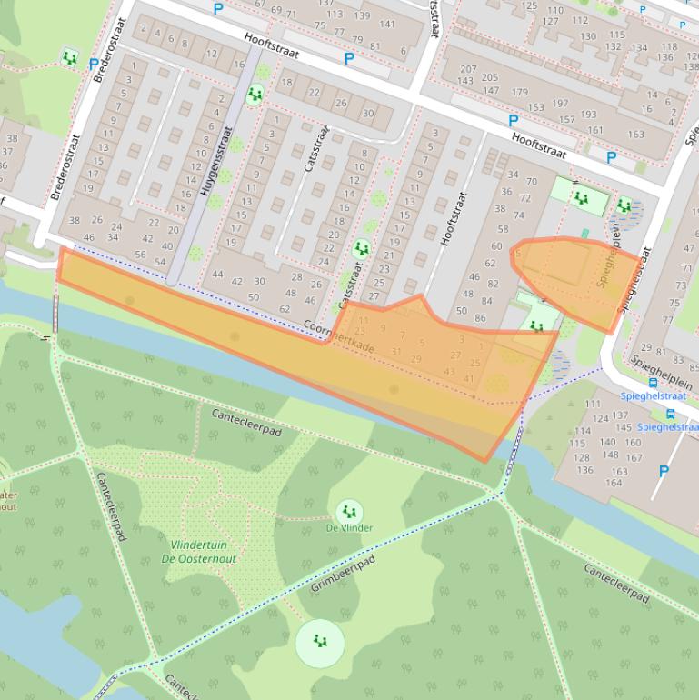 Kaart van postcodegebied 1813XV.