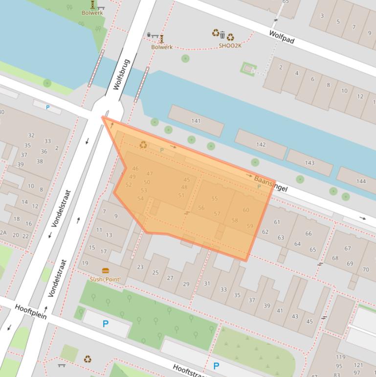 Kaart van postcodegebied 1813ZA.