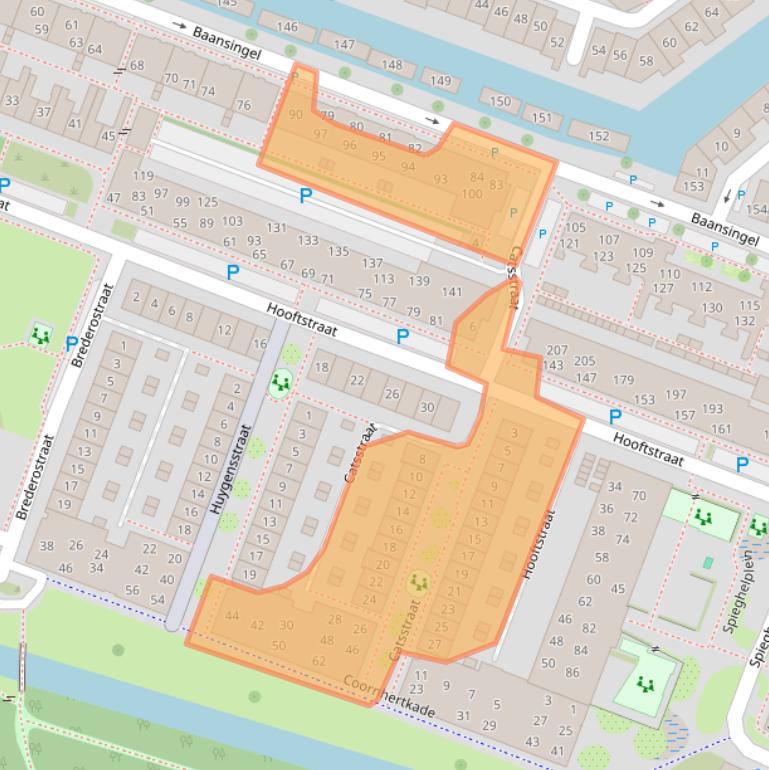 Kaart van postcodegebied 1813ZC.