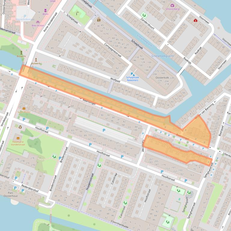 Kaart van postcodegebied 1813ZE.