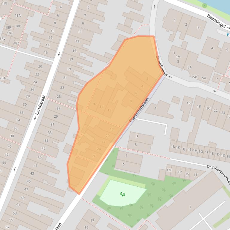 Kaart van postcodegebied 1814BB.
