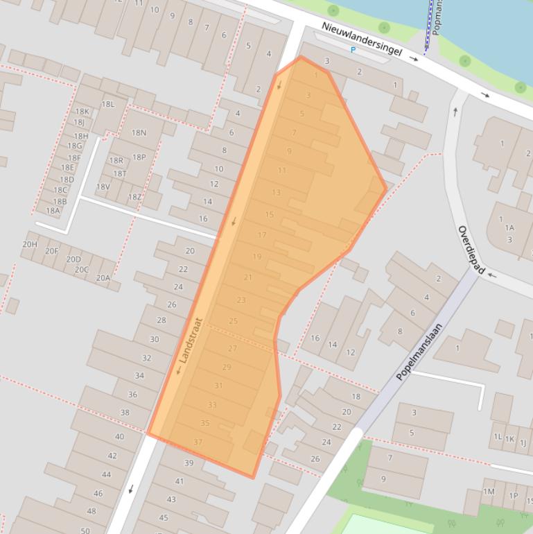 Kaart van postcodegebied 1814BC.