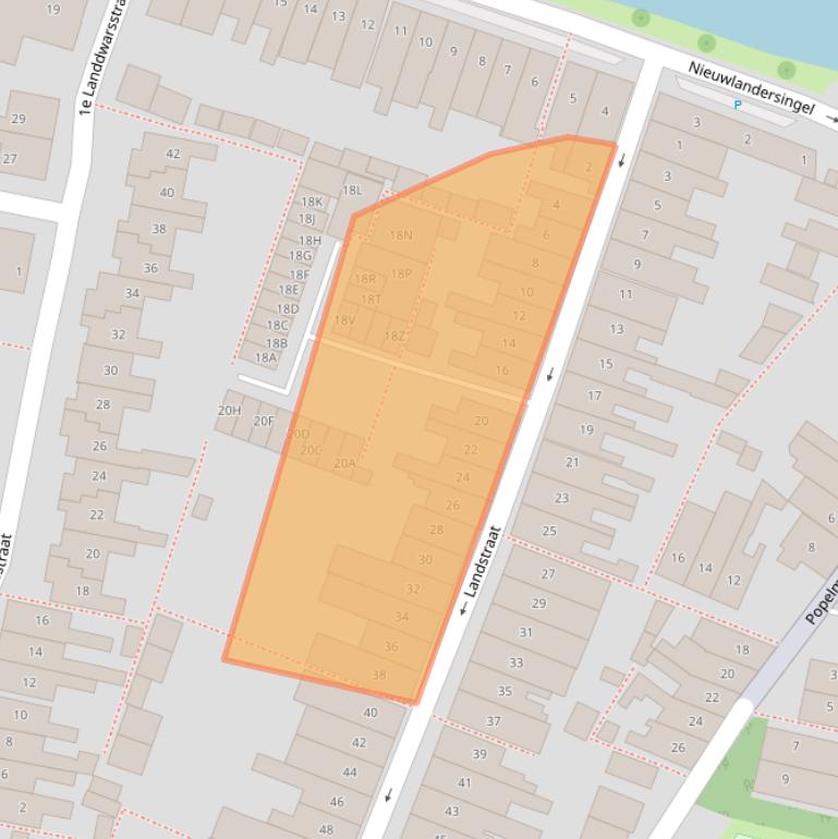 Kaart van postcodegebied 1814BE.