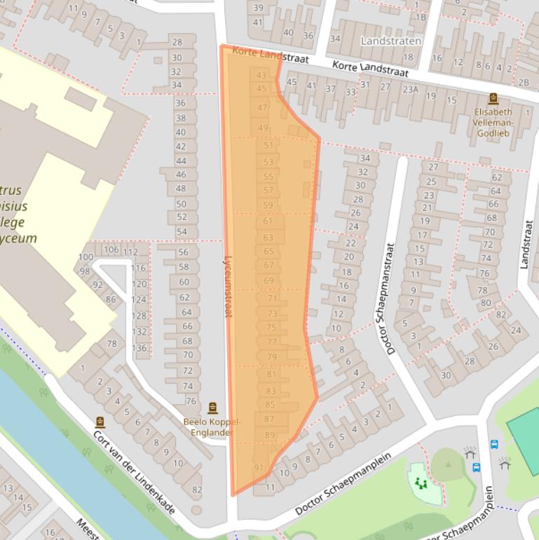 Kaart van postcodegebied 1814BR.