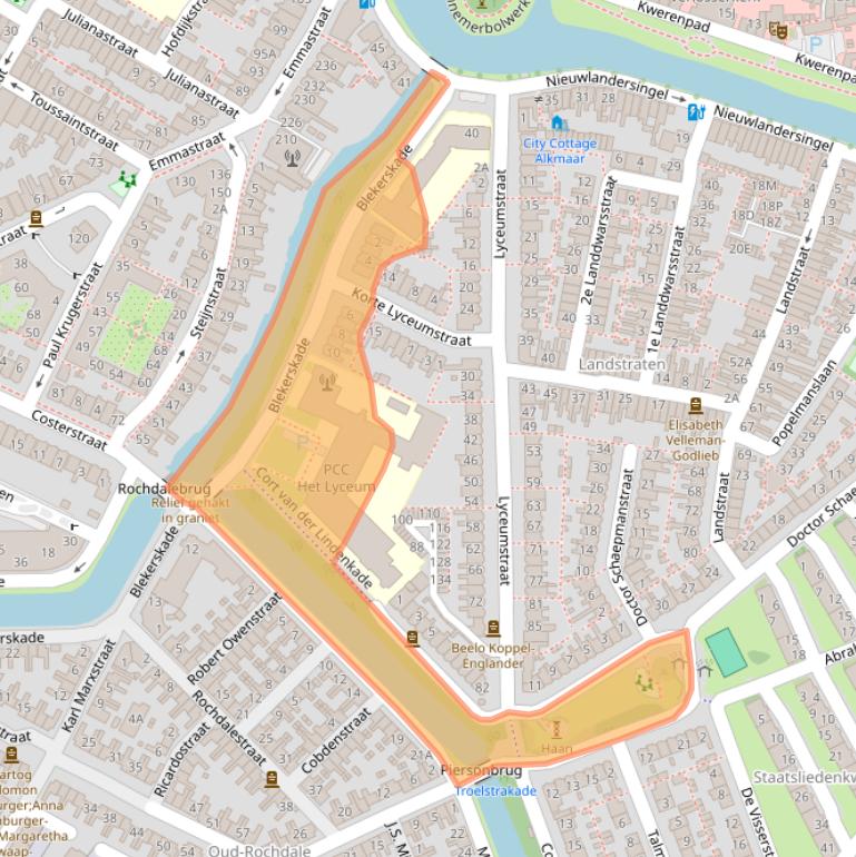 Kaart van postcodegebied 1814CG.