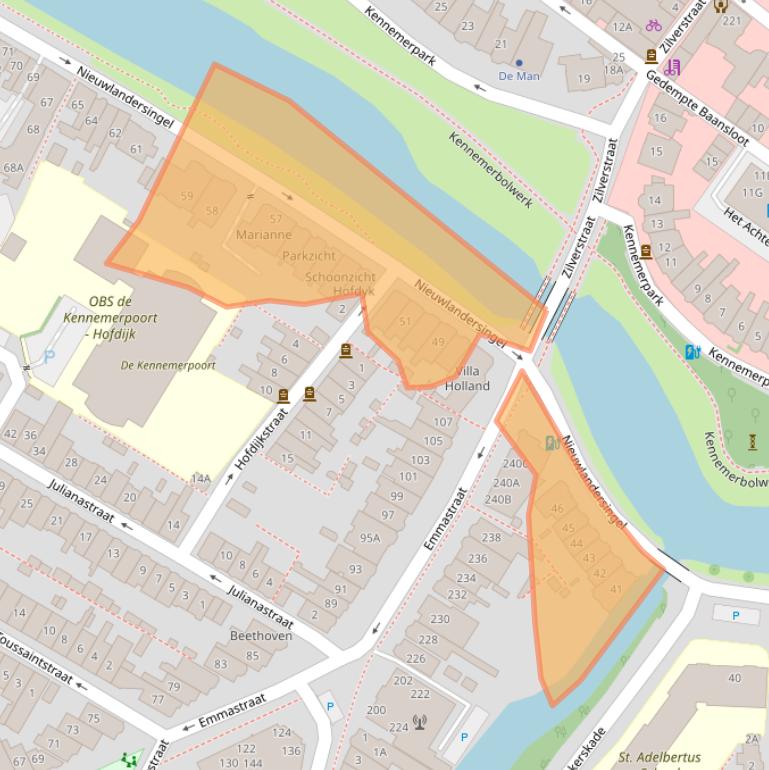 Kaart van postcodegebied 1814CK.