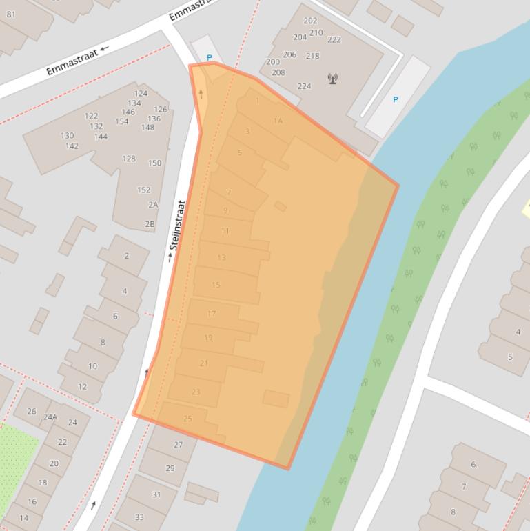 Kaart van postcodegebied 1814DA.