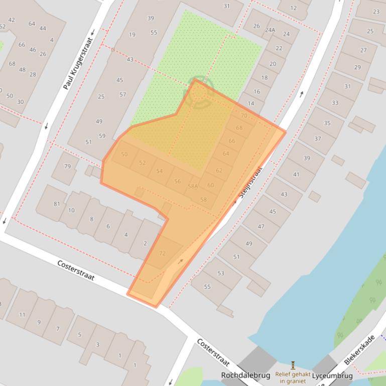 Kaart van postcodegebied 1814DD.